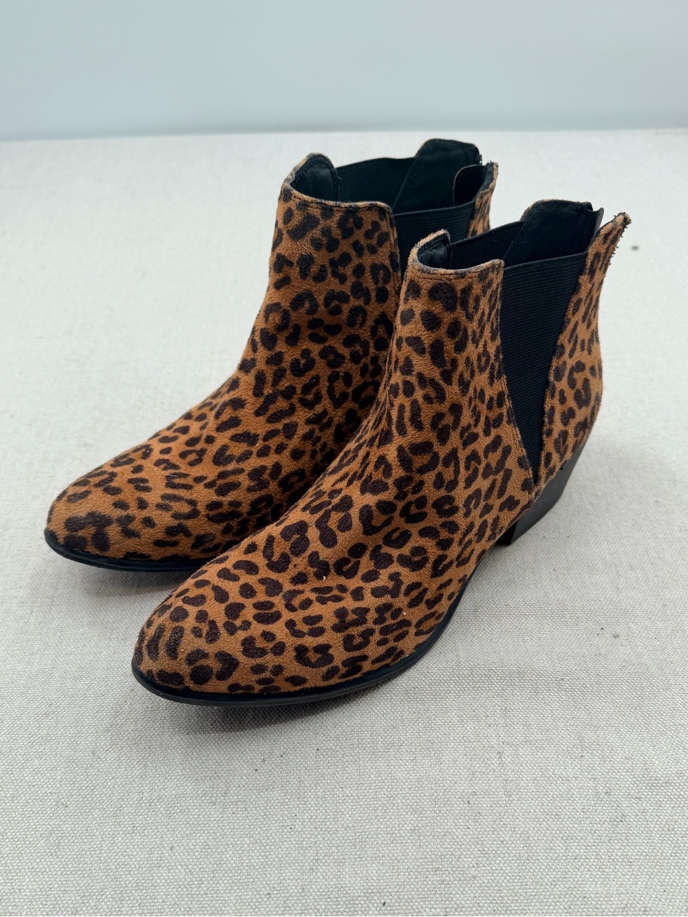 Esprit Leopard-Print Slip-On Booties in Brown and Black